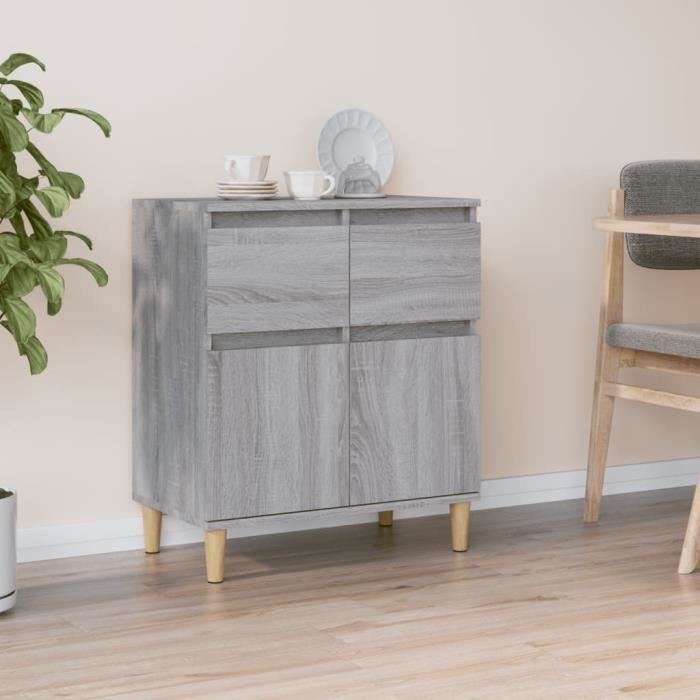 vidaXL Buffet Sonoma gris 60x35x70 cm Bois dingénierie 819682