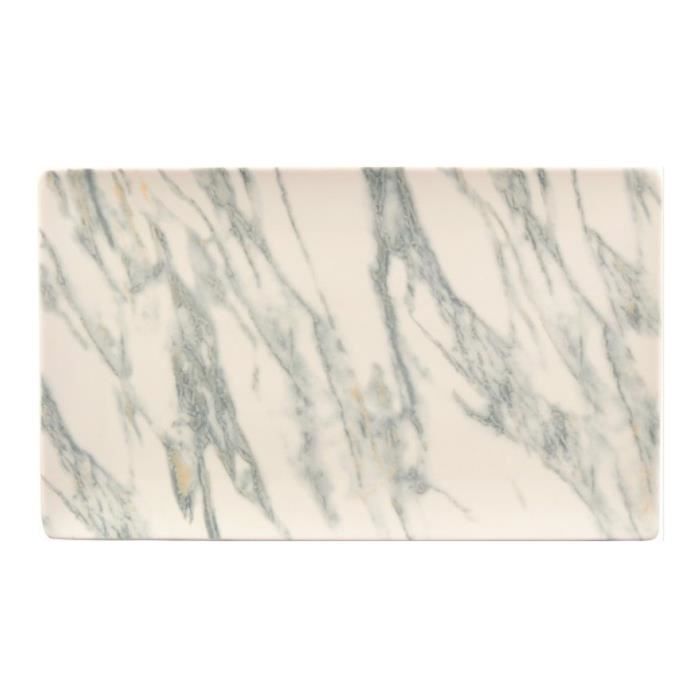 Lot de 6 assiettes rectangulaires en porcelaine blanche - Assiettes de service de 23 x... | bol