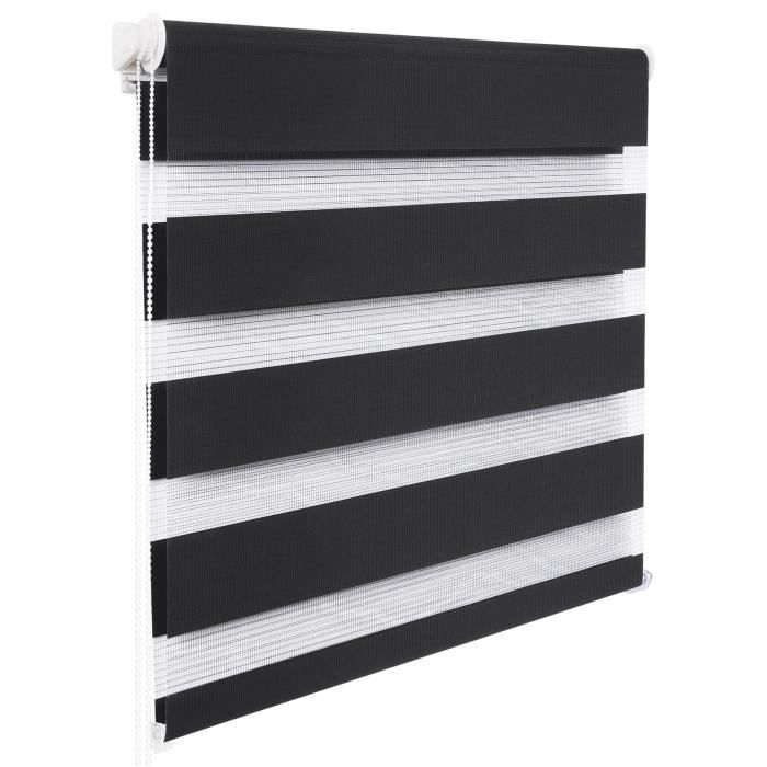 WOLTU Double Store Enrouleur Directement sans perçage Réglage de rideau latéraltranslucide 75x150cm Anthracite