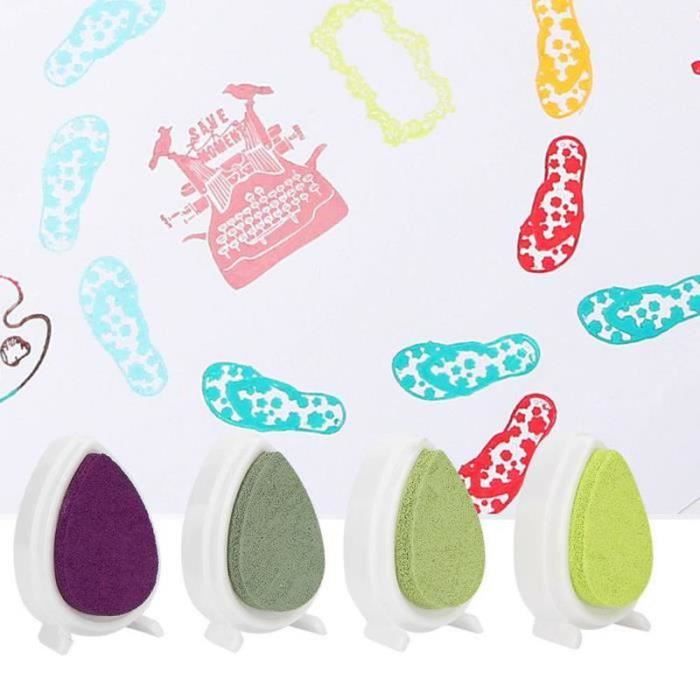 Tampons Encreurs Enfants - Lot De 8 Couleurs Lavables Et Non Toxiques - Pour Peinture Au Doigt Et Bricolage