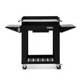 Barbecue charbon et bois Gerone - BRASERO - 2 grilles ajustables en hauteur - Surface de cuisson de 71,5 x 53 cm - Tablettes, Noir-1