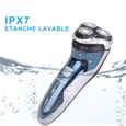 Rasoir Electrique Homme SweetLF - Tondeuse Barbe IPX7 Etanche Wet&Dry 3D Têtes Rotatives avec Ecran LCD Bleu-1