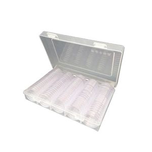 Porte-capsules Pour Pièces De Collection - Lot De 100, Diamètre 22 Mm, Transparent, Ouverture En Croissant