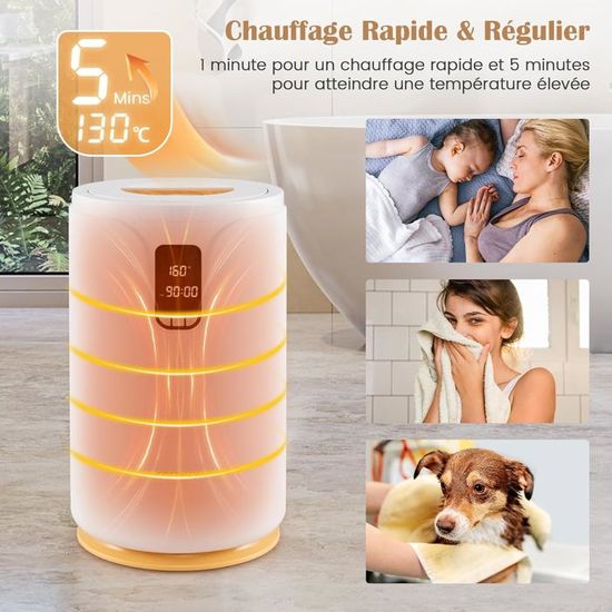 Serviette Personnalisé Chauffe-serviettes 20L RELAX4LIFE - Température Réglable, Minuterie, LED, Parfum, Arrêt Auto, Blanc Chauffe Serviettes 20l Minuterie Led Parfum 130°c