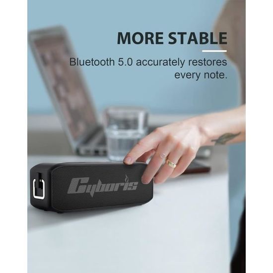 MAWODE Enceintes Bluetooth, T10 Enceinte Étanche, Lecture de 8 Heures