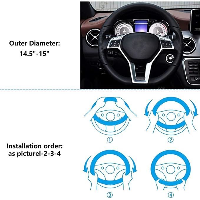 Fei Yu Couvre Volant En Cuir Microfibre Wavy Line Splice X-pattern Noir Rouge