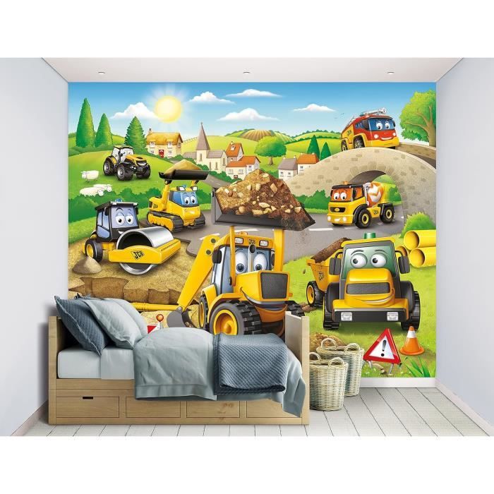 Papier peint peintures murales Dessin animé chantier de construction