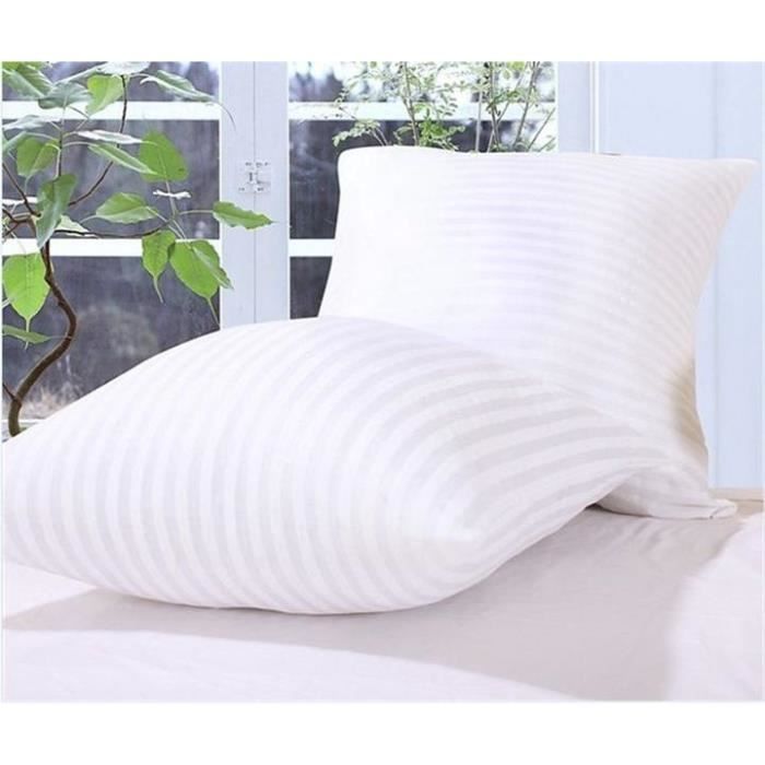 DODO Lot de 2 oreillers Total Protect 65x65 cm blanc - Cdiscount Maison