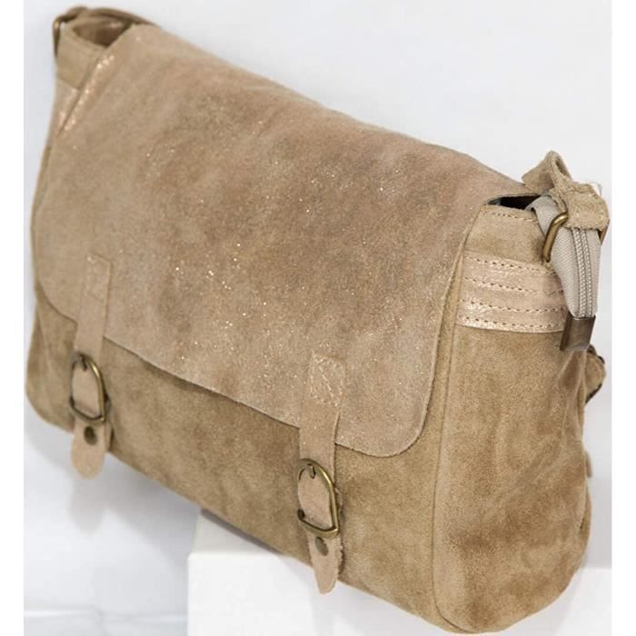 LucieElle Sac CUIR Daim Femme Bandouliere Pailletes Irise Sac Daim Femme Bandouliere Besace Cuir Daim Femme Sac Cuir Fe Cdiscount Bagagerie Maroquinerie