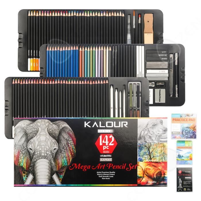 CONFO® 142 pièces de crayons de peinture d'art, peinture ..., حجم الصورة 700x700