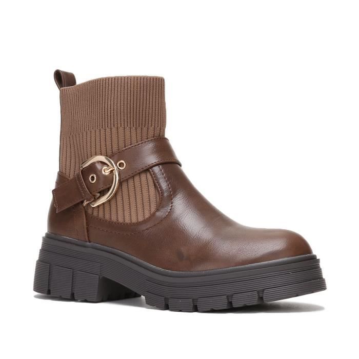 Bottines hot sale chaussettes marron