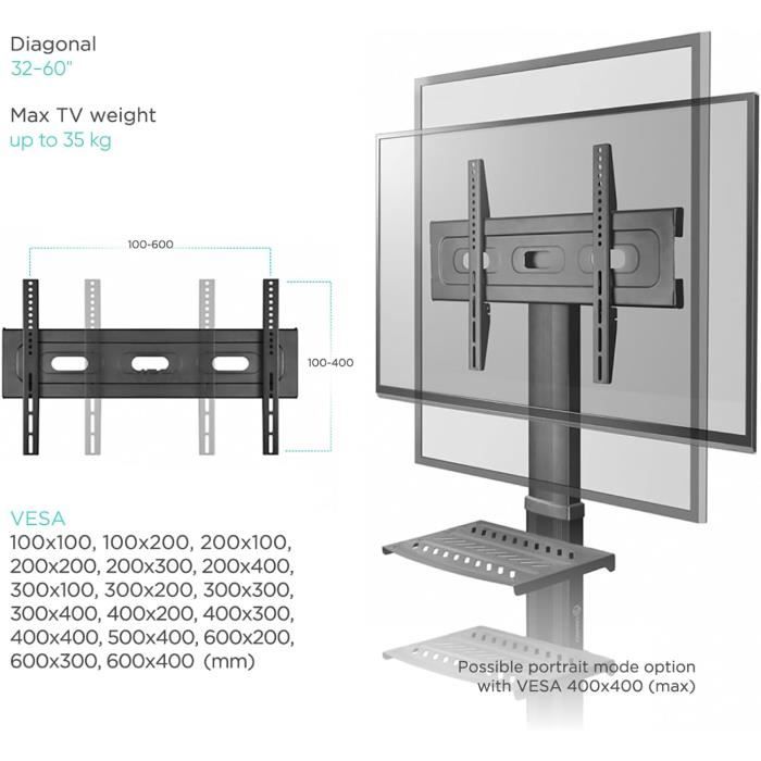 HUANUO Support Mural Pour Écrans Ultra-Large De 24"-35", Support Ecran