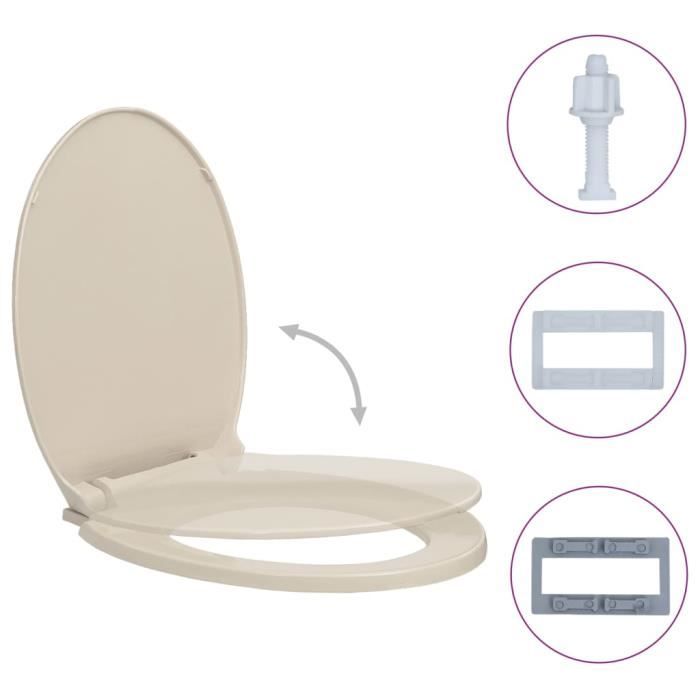 VidaXL Siege de toilette a fermeture en douceur Abricot Ovale Cdiscount Bricolage