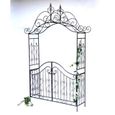 DanDiBo Arche à rose avec porte portail 131872 en métal Portail de jardin  282x160 cm Treillage-2