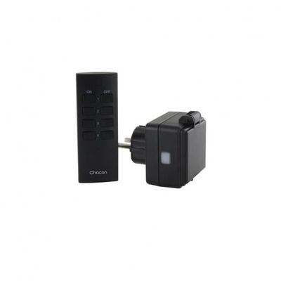 Set 4 Mini Prises On/Off + Télécommande - 2300W - Blanc - Chacon - Contrôle à Distance