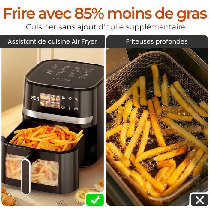 Air Fryer Série 2000-6.2L, 13 Façons De Cuisiner, Technologie RapidAir Cuve De 6 2l Ecran Tactile Noir Na230 00 96774775 Air Fryer Série 2000-6.2L, 13 Façons De Cuisiner, Technologie RapidAir Cuve De 6 2l Ecran Tactile Noir Na230 00 96774775