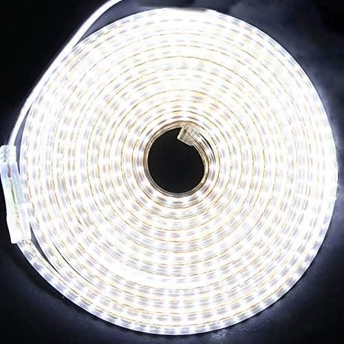 XUNATA Ruban Led, 220V-240V Bande LED Avec Interrupteur,3014 120leds/m IP65 étanche Strip Led, Blanc Flexible Bande Lumière Pour Décoration Hôtel Mariage Fête (Blanc,2M
