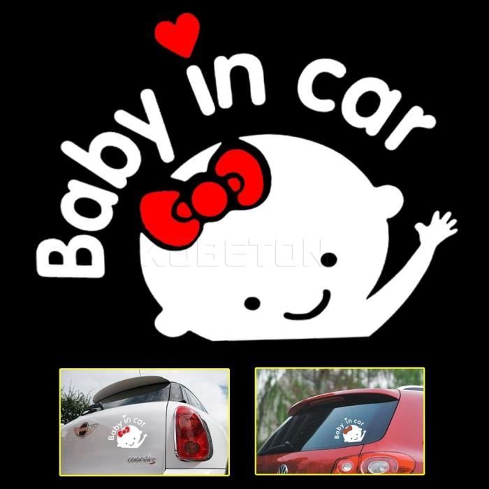 Pare-soleil,Autocollant 3D drôle de voiture, dessin animé, pour bébé, à  bord, accessoires pour voiture - Type Girl - Cdiscount Auto