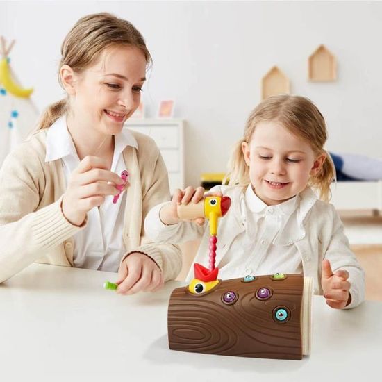 Vert Jeu de Pic à Nourrir avec Insectes TOP BRIGHT Jeux Magnétique pour Garçon et Fille 2 Ans,Jouet Montessori 1 an Cadeau d/'anniversaire d/'enfant 3 Ans