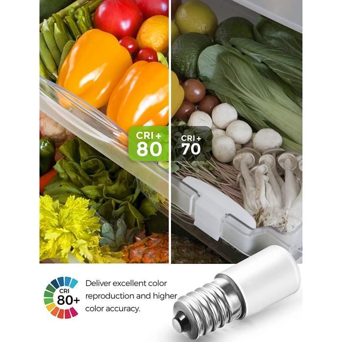 Ampoule Frigo, LOHAS 1.5W Lampe E14 LED pour Refrigerateur, Équivalent 15W  Incandescent, Blanc Chaud 2700K, 135LM, Non [366]