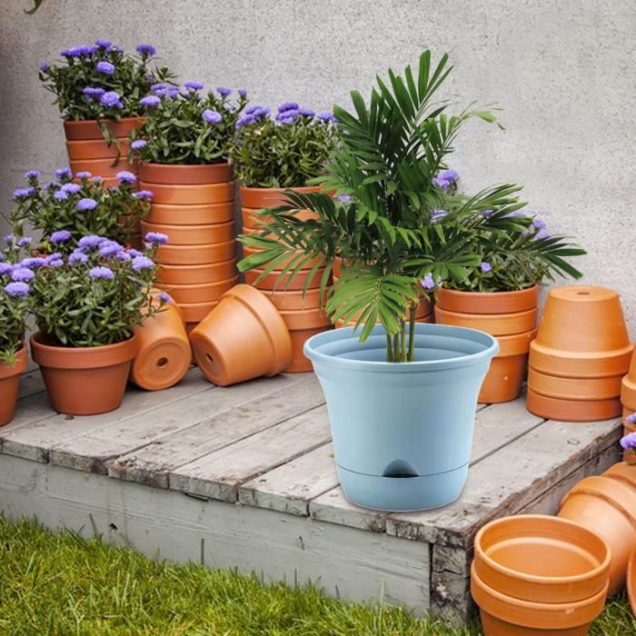 ETGLCOZY Lot de 5 pots de fleurs à arrosage automatique pour plantes  d'intérieur de 15,2 cm, 10,4 cm, 8,1 cm, pot de fleurs décoratif moderne en
