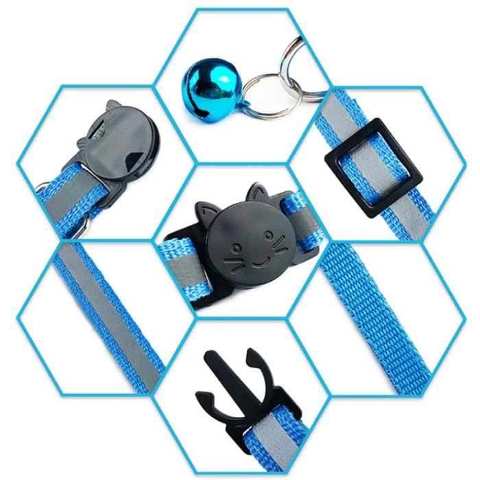 Lot De 3 Colliers Roses Pour Chat Avec Perle | Réglable 20-30 Cm | Anti-Étranglement | Pour Chats Et Petits Chiens