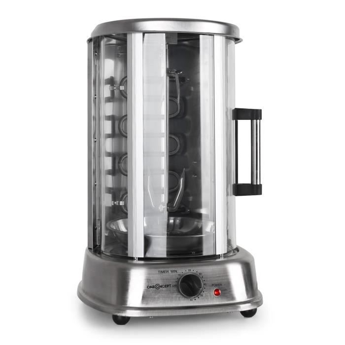 Rotissoire verticale oneConcept Kebab Master Pro Grill 1500W acier