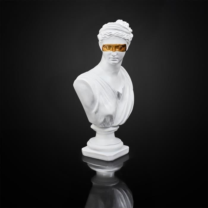 Statue Buste Femme Masque Doré Hauteur 31,5 cm - Cdiscount Maison