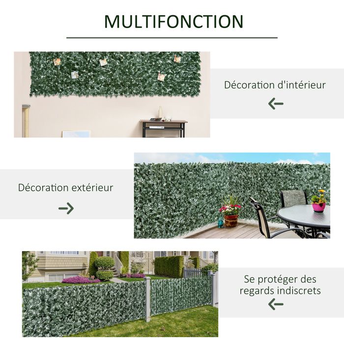 Haie Artificielle Brise-Vue décoration Rouleau 3L x 1,5H m Feuillage ...