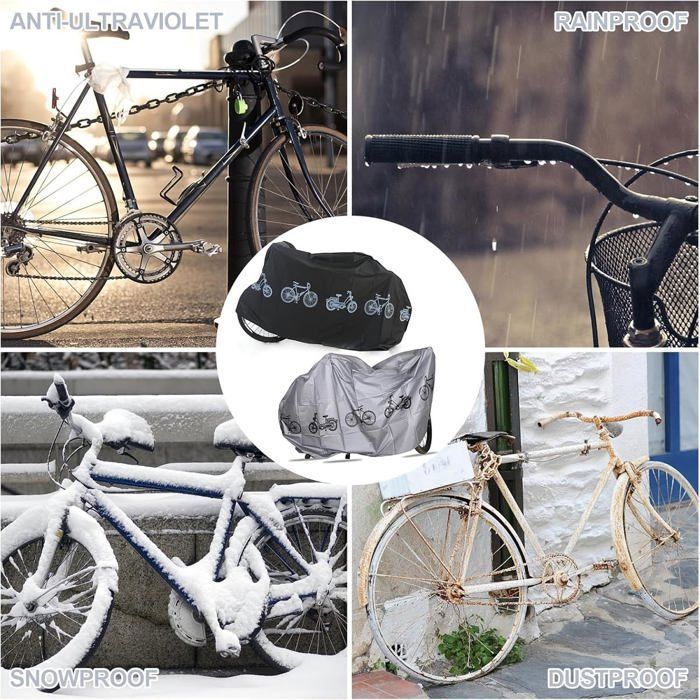 Lot De 2 Housses De Protection Pour Vélo – Imperméables, Anti-UV, 200x100 Cm, Velcro, Autocollants Réfléchissants, Pour Roues Jusqu’à 29 Pouces