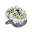 Bijou Bague En Argent Poincon 925 Zirconium Blanc Et Peridot