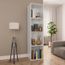 bibliotheque meuble tv blanc brillant 36x30x143 cm agglomere cdiscount jardin