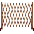Barrière de protection extensible en bois - TERRE JARDIN - 90 x 150 cm - Marron - Réglable - Bébé - Mixte-0