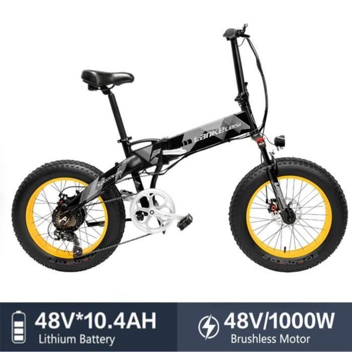 Lankeleisi X2000plus Velo Electrique Pliable Gros Pneu 1000w 48v Tout Terrain 3 Modes 38km H Pente Max 35 De Stock Prix Pas Cher Cdiscount