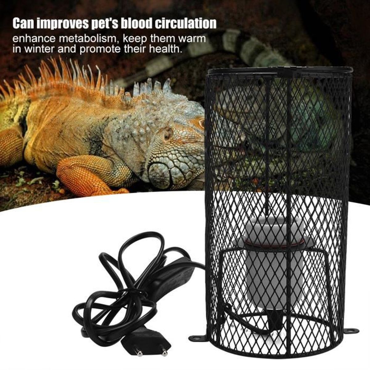 Lampe chauffante 220V pour reptiles avec support, spot de chaleur pour reptiles, amphibiens
