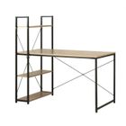 Bureau L120cm avec 4 étagères style industriel - Bois clair - 120 cm X 60 cm X 120 cm - CALICOSY