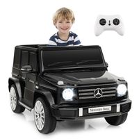 Voiture Électrique Enfants Mercedes-Benz G500 avec Télécommande 2,4G, Démarrage Lent, Phares, Musique, Klaxon, Noir