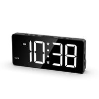 Réveil Numérique, Alarm Réveil LED, Horloge Numérique, Snooze, DST, Deux Réveils, Luminosité et Volume Réglable (Noir)