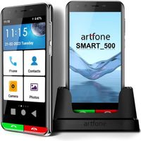 artfone Smart 500 Téléphone Portable sénior 4G Volte | Smartphone sans abonnement Téléphone Mobile | 5 Pouces | Android 12