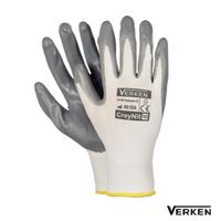 Lot de 12 gants de travail GREYNIT en polyester + nitrile Gris Taille XL