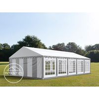 Tonnelle Toolport Tente de réception 5x10 m PVC env. 500g/m² gris blanc imperméable