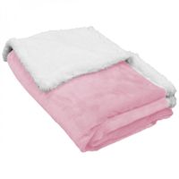 Lot de 2 couvertures, plaid polaire pour bébé 75 x 100 cm en flanelle et sherpa ultra doux - Rose - Monsieur Bébé