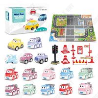 TD® Coffret de voitures jouets Ensemble de 25 pièces Stockable  pour enfants Grandes Plastique Modèle de véhicule d'ingénierie