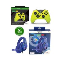 Casque Gamer LED RGB XBOX X/S PS4 - PS5 PLAYSTATION SWITCH PC Pro Gaming + Manette XBOX ONE-S-X-PC Jaune