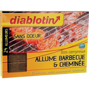 ALLUME GAZ - FEU  Diablotin Allume Barbecue Cheminée en bois compres
