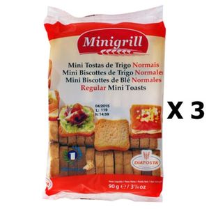 BISCOTTES Lot 3x Mini biscottes au blé - Minigrill - sachet 