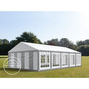 TONNELLE - BARNUM Tonnelle Toolport Tente de réception 5x10 m PVC env. 500g/m² gris blanc imperméable