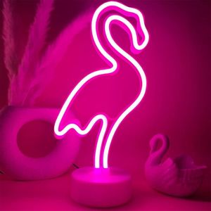 NÉON - ÉCLAIRAGE LED Flamingo Néon Rose Flamingo Lumière Base Néon Cham