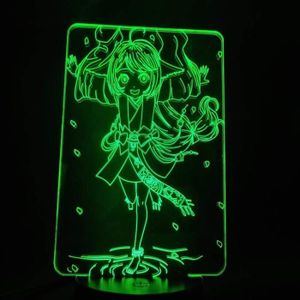 VEILLEUSE BÉBÉ Lampe Illusion 3D Veilleuse Led La Petite Dame Rouge Du Renard Dev Anime Fille Lampe Mignon Bébé Cadeau 3Aa Batterie Fonction[u7250]
