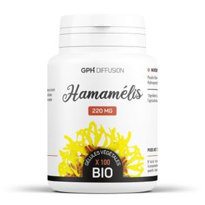 COMPLEMENTS ALIMENTAIRES - BEAUTE PEAU Hamamélis feuille biologique 220 mg - 100 gélules végétales